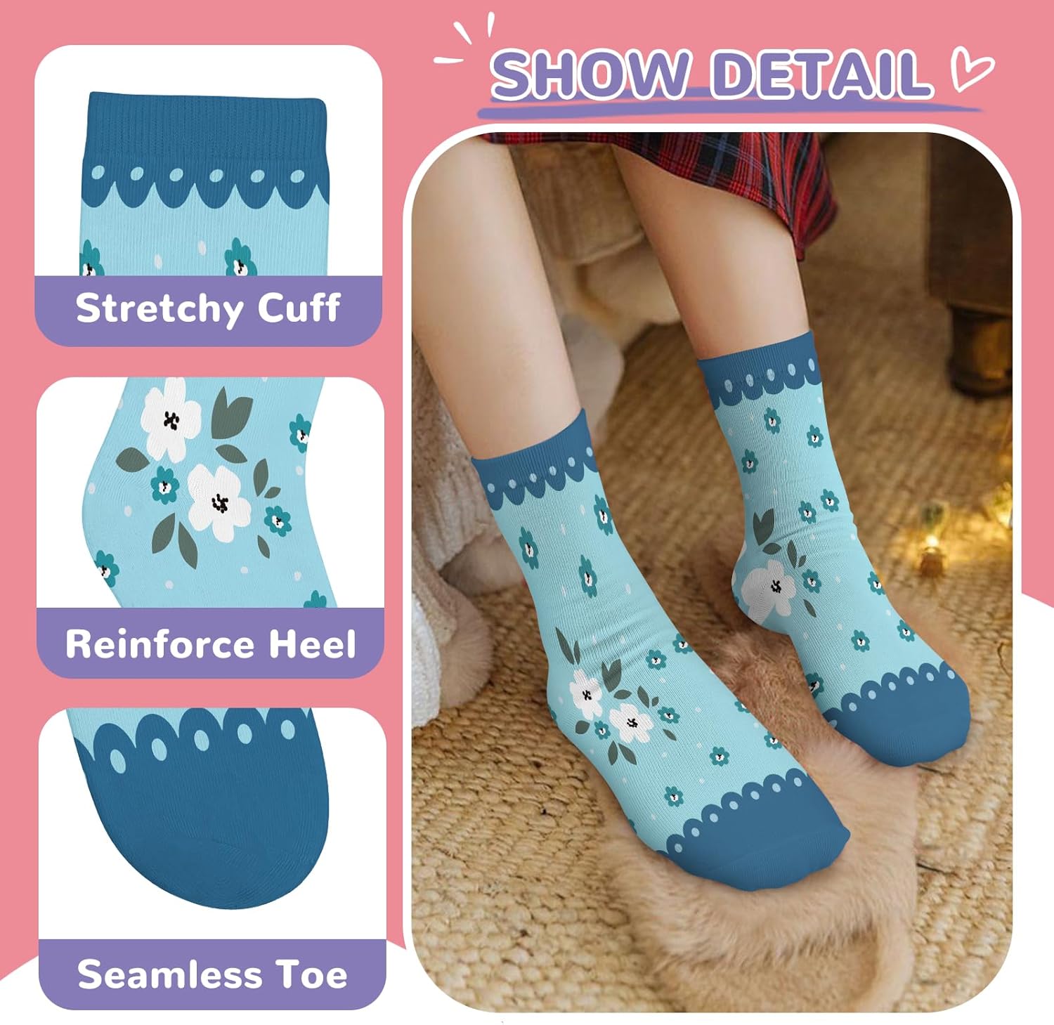 Thumbnail 3 de Queenshin Kids Socks Novelty Six-Pair Pack: Soft, Colourful Ankle Socks for Ages 3–14