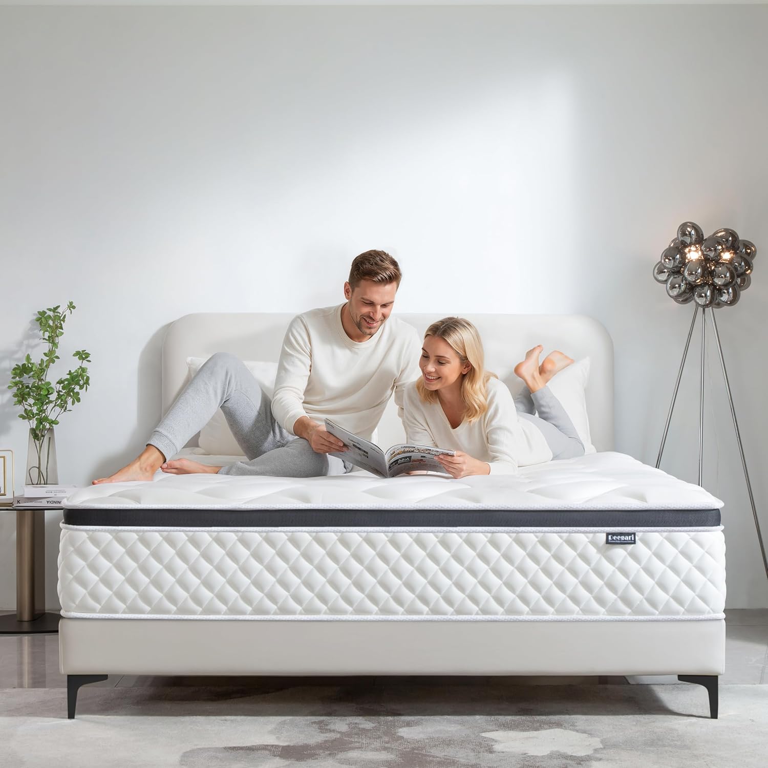 Thumbnail 1 de Deegari Double Mattress 4FT6, 10 Inch Pocket Sprung with Memory Foam – Medium Firm, 135x190x25cm