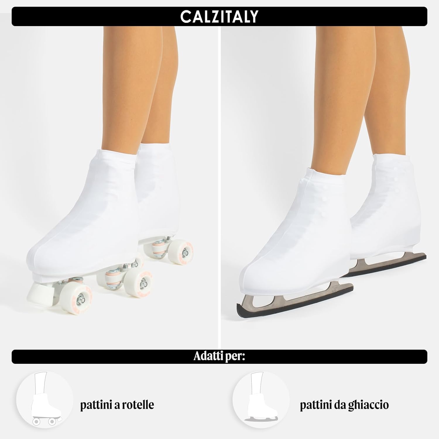 Thumbnail 2 de CALZITALY PACK 1/2 Copripattino Pattinaggio – Copri pattini 70 DEN in microfibra, Made in Italy, taglie 28-42