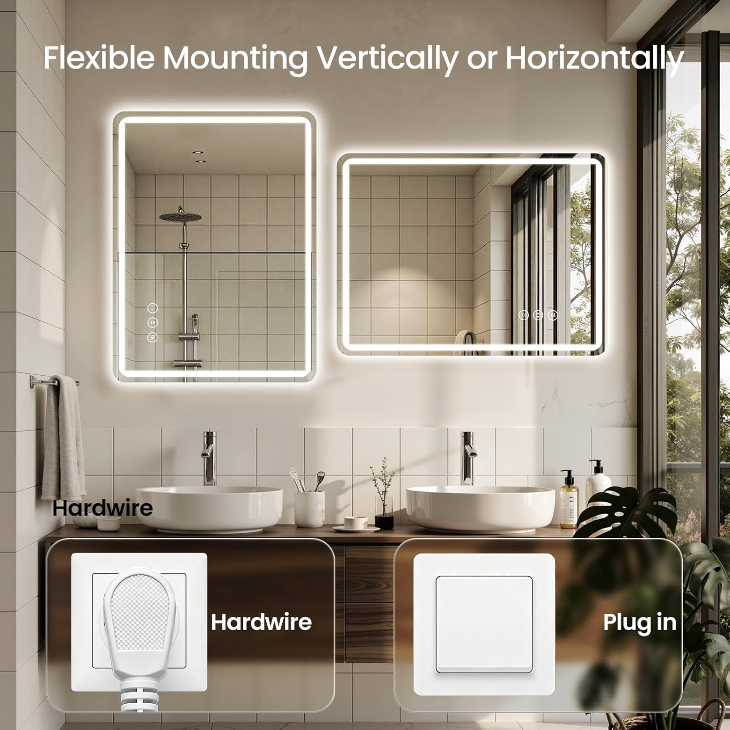 Thumbnail 6 de Rpoesx 24" x 32" LED Bathroom Mirror with Front and Back Lighting