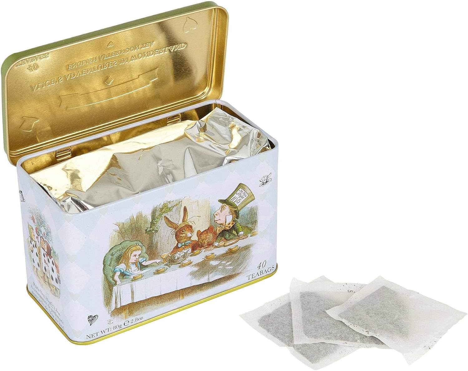 Detalle de New English Teas Alice in Wonderland Tea Tin — 40 sachets English Afternoon