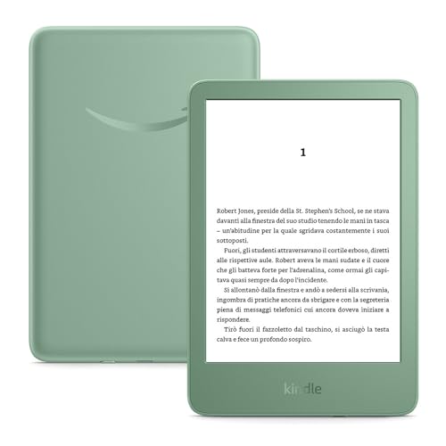 Detalle de Amazon Kindle (Ultimo modello) – Il Kindle più leggero, con schermo antiriflesso da 6'' e illuminazione frontale regolabile – Verde Matcha