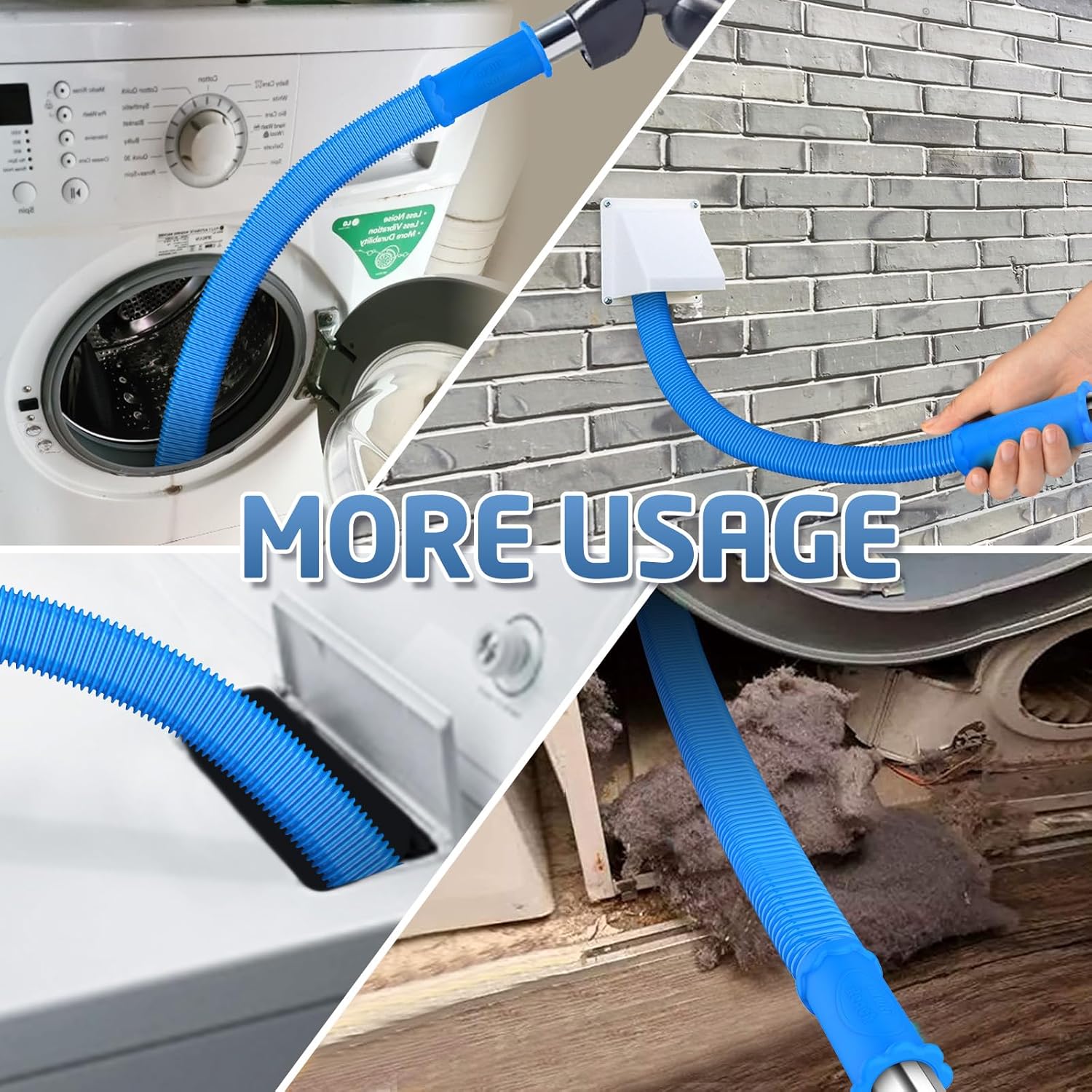 Detalle de PetOde 2 Pieces Dryer Vent Cleaner Kit with Universal Vacuum Connector
