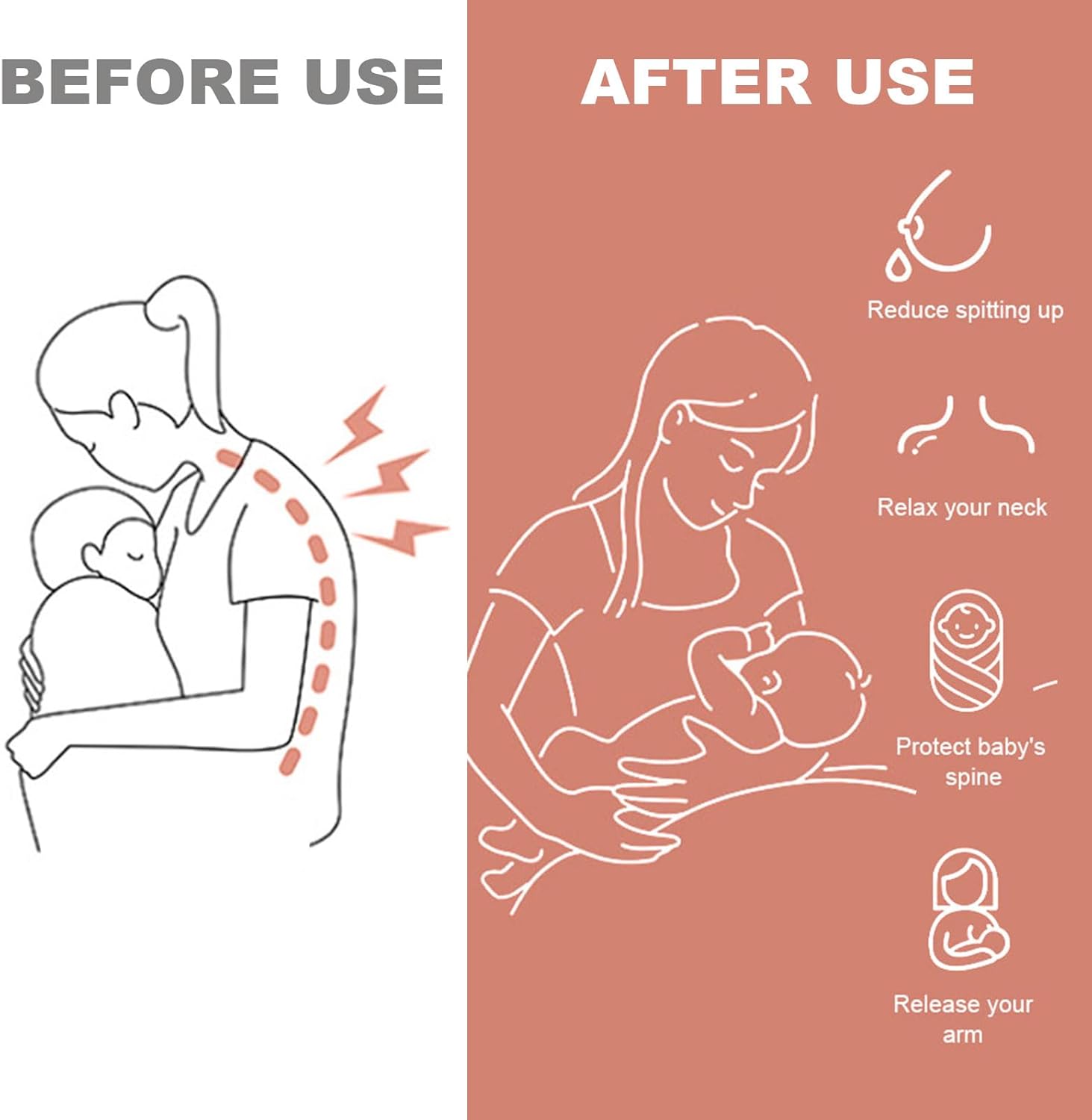Thumbnail 5 de JOVELL Stillkissen – ergonomisches Multifunktionskissen zum Stillen, Lagern und Stützen (Samt, Grau)