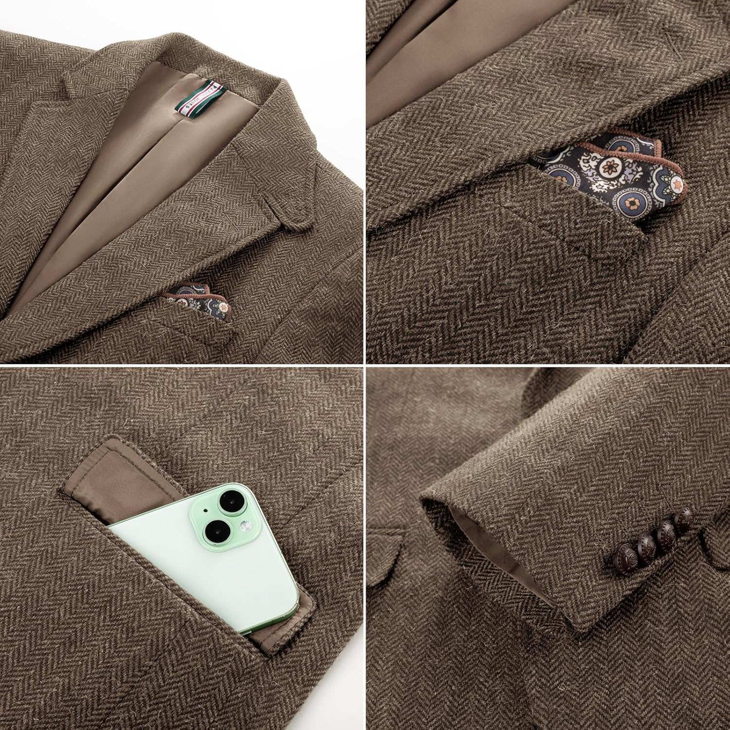 Detalle 2 de PJ PAUL JONES Blazers chaqueta tweed vintage