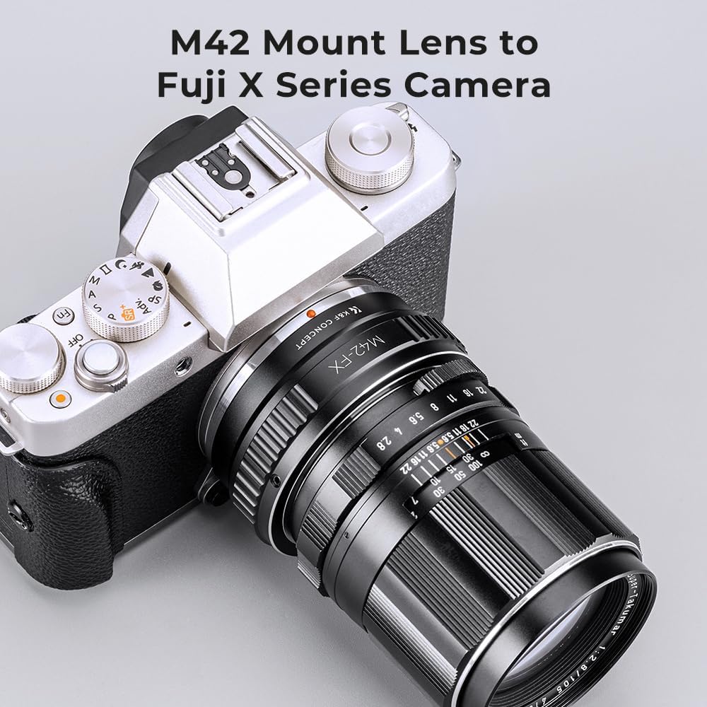Detalle de K&F Concept M42 to Fuji X Adapter: Manual Lens Mount for Fuji X-Series Cameras