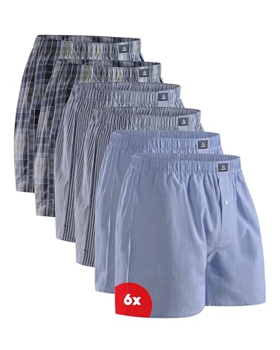 Detalle de DANISH ENDURANCE Boxer Uomo Americani, 4 o 6 Paia, Blu Misto/Strisce, XL