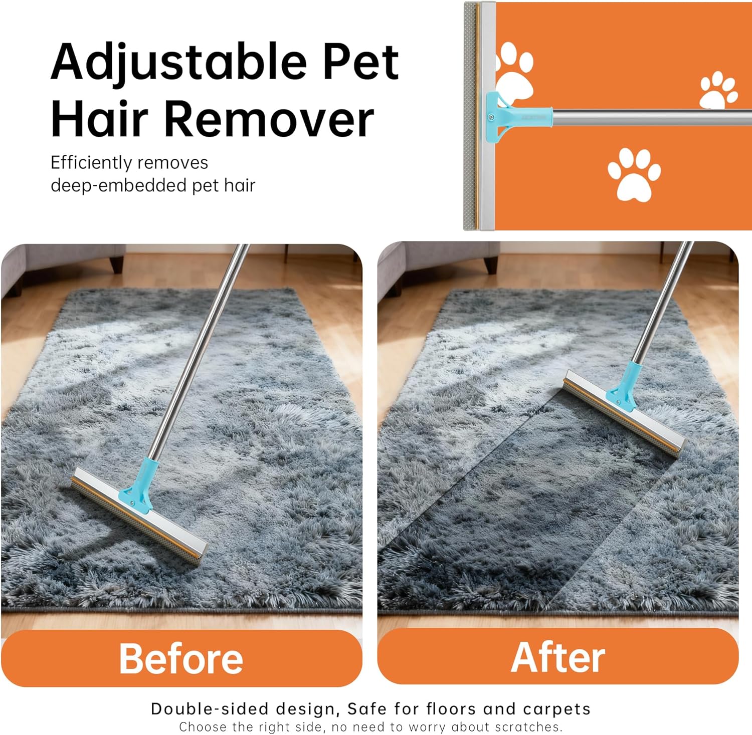 Thumbnail 4 de Halucky Carpet Rake 63" for Pet Hair