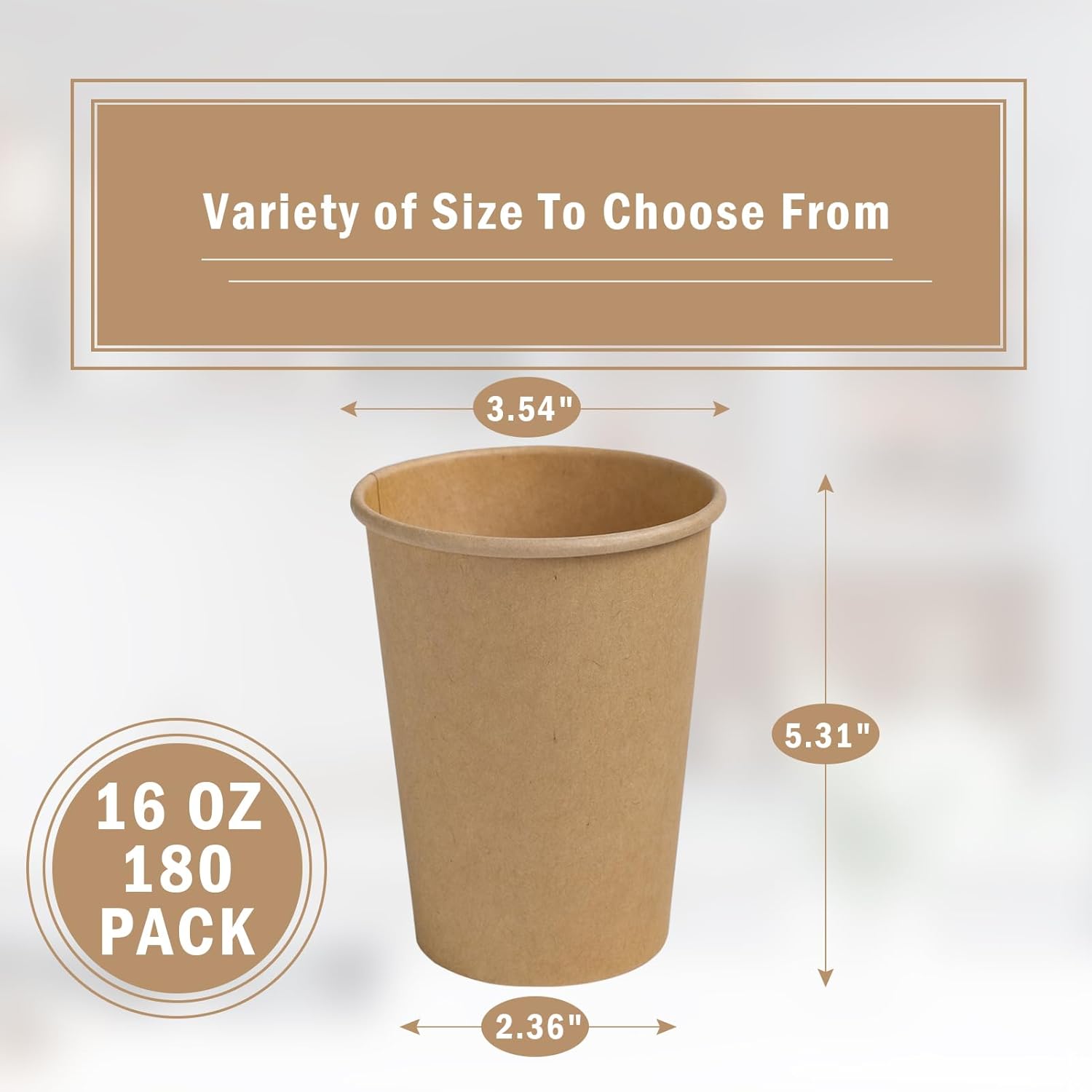 Thumbnail 1 de Lamosi 16 oz Kraft Paper Cups 🥤