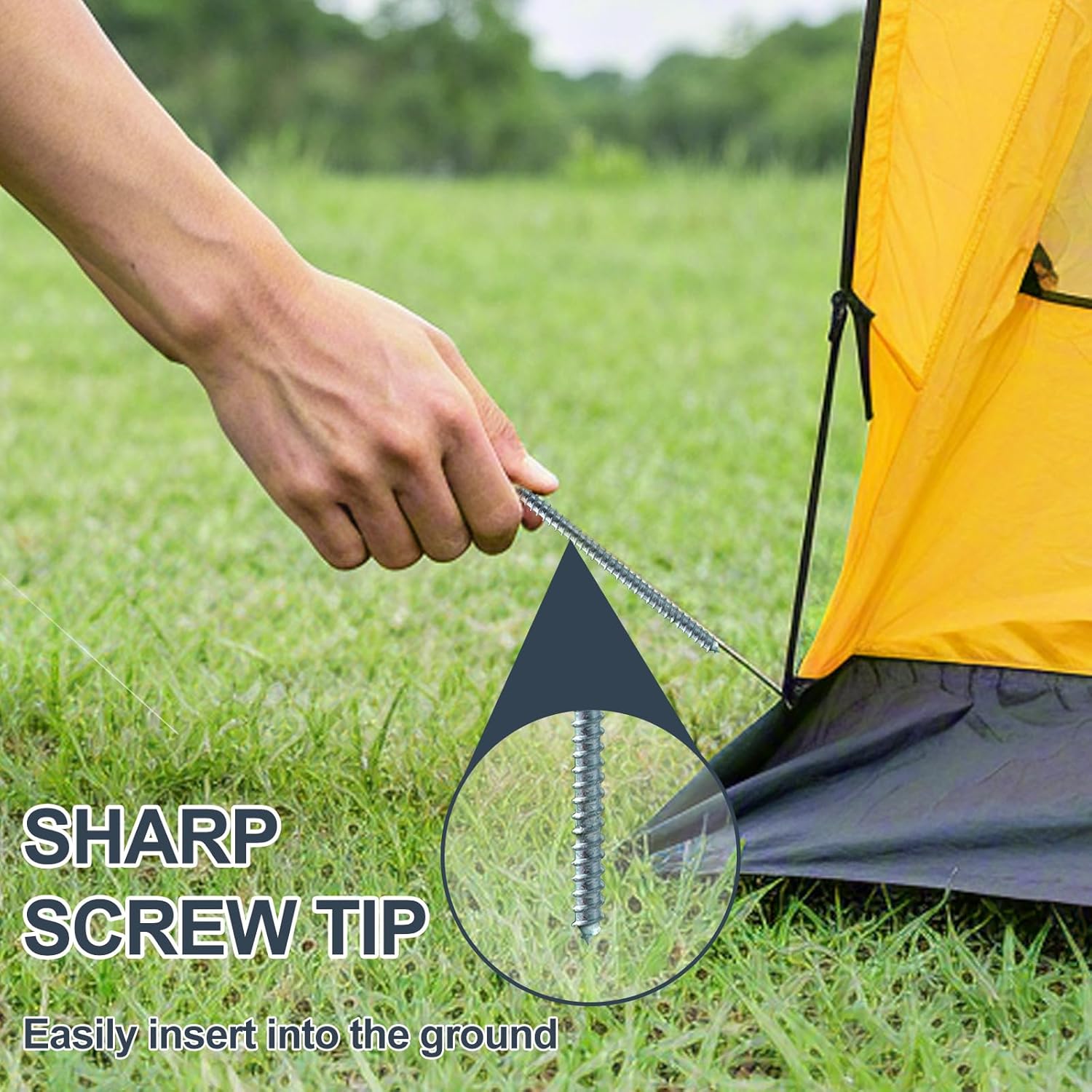 Thumbnail 5 de 20 Pcs 8inch Heavy Duty Tent Pegs – Storm Proof Steel with Storage Case