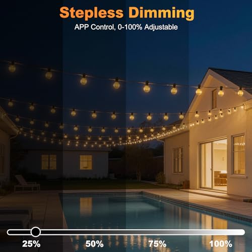 Detalle de Brilvibera G40 Festoon Lights Outdoor Mains Powered 23.5M – App & Remote control