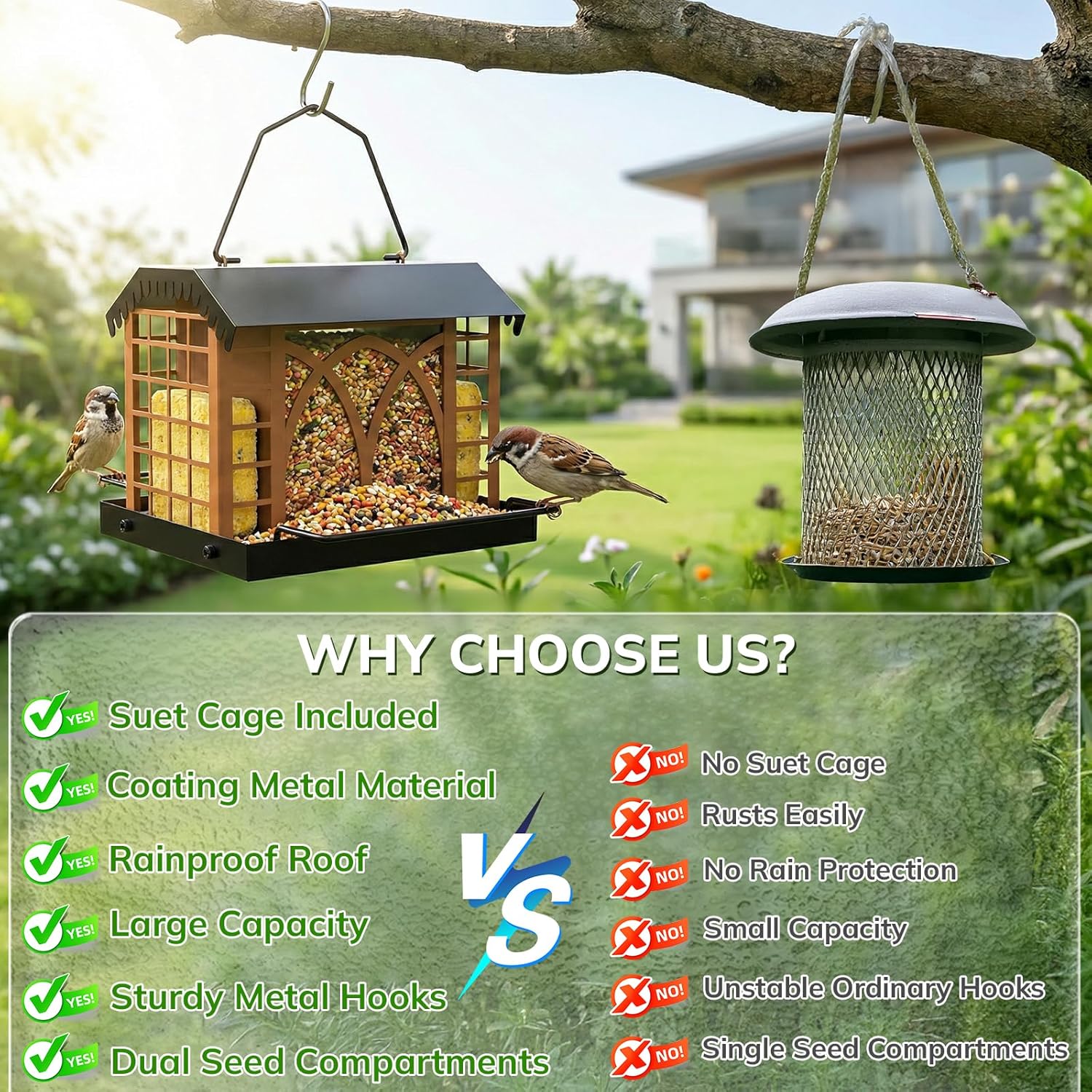 Detalle 2 de Metal Bird Feeder 3.5 lb Capacity