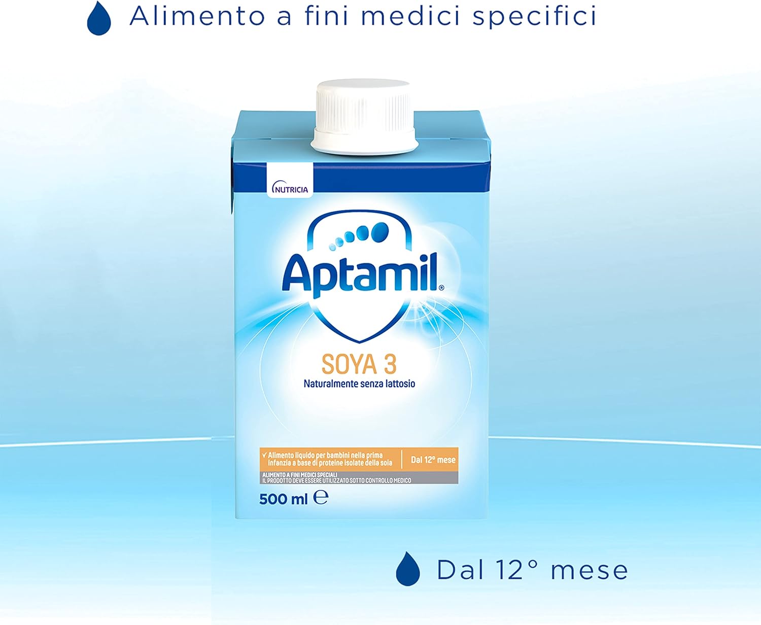 Detalle de APTAMIL Soya 3 - Alimento liquido senza lattosio per bambini (6 L) a base di proteine isolate di soia