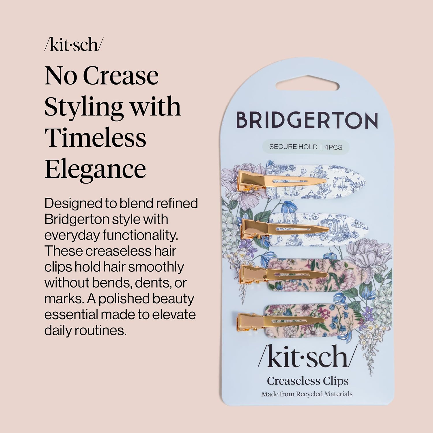 Detalle 2 de Bridgerton x Kitsch Creaseless Hair Clips 4pc