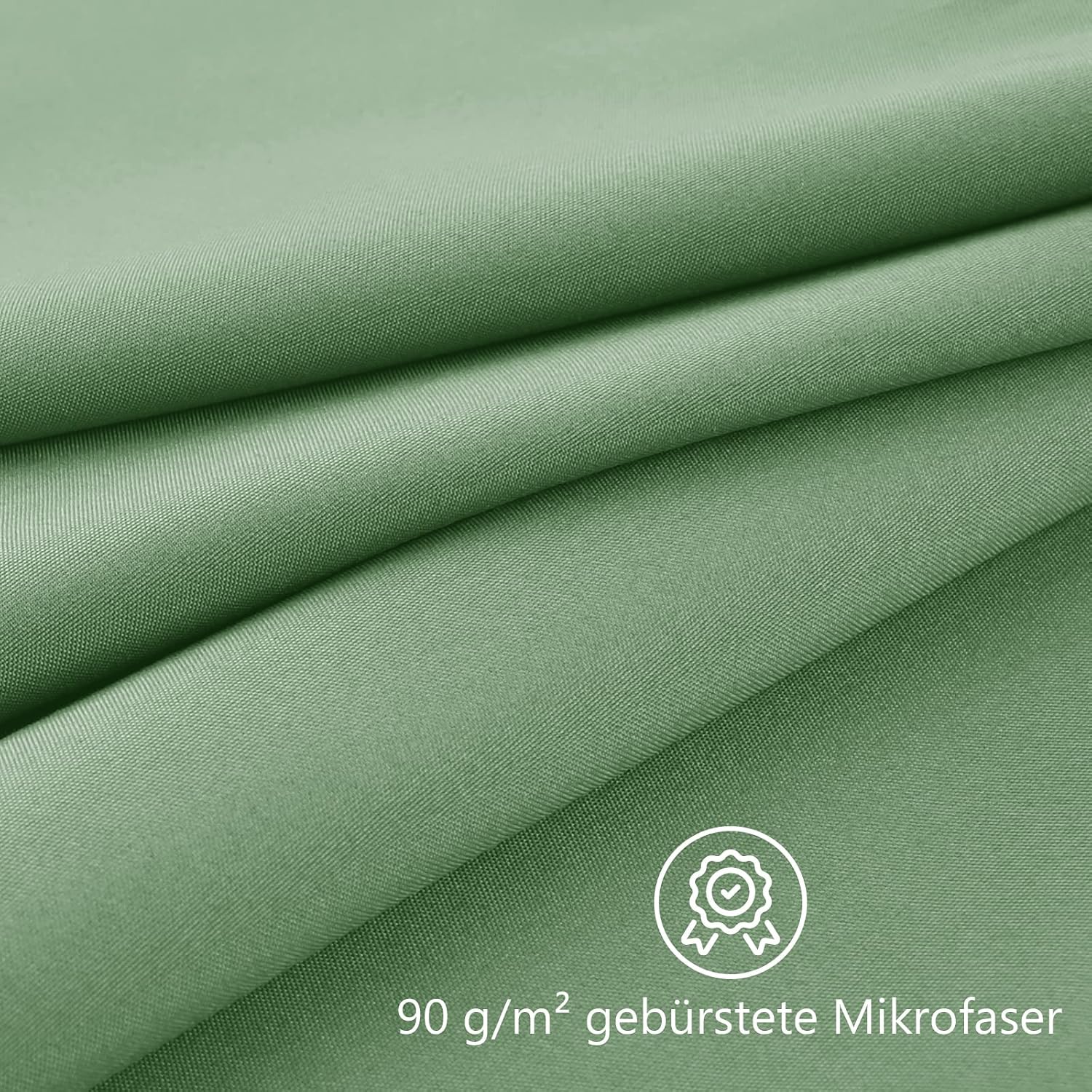 Detalle de REDKEY Kissenbezug 40x80 cm – 2er Set aus Mikrofaser in Rasen grün