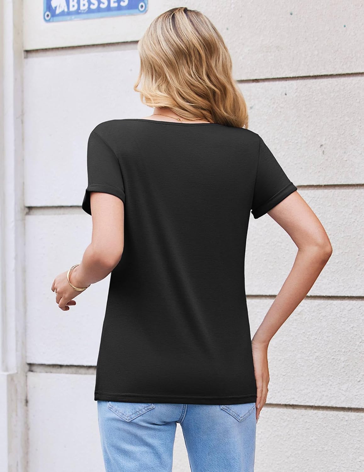Detalle de Zeagoo T Shirt Donna Scollo a V Maglietta Casual
