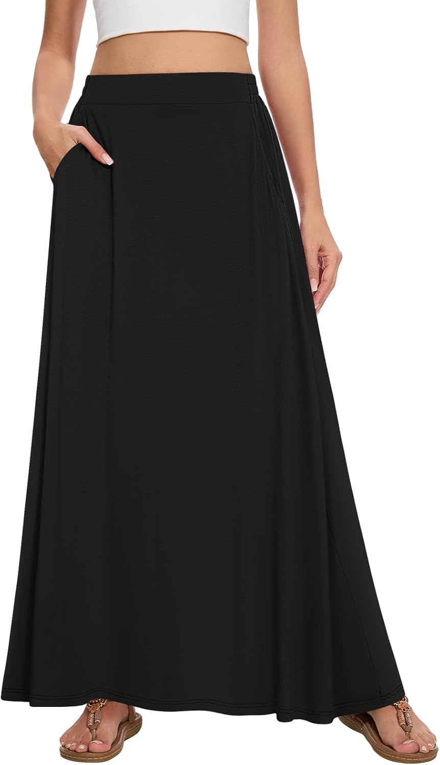 Detalle de Leafsay Womens Maxi A-line Long Skirt with Pockets
