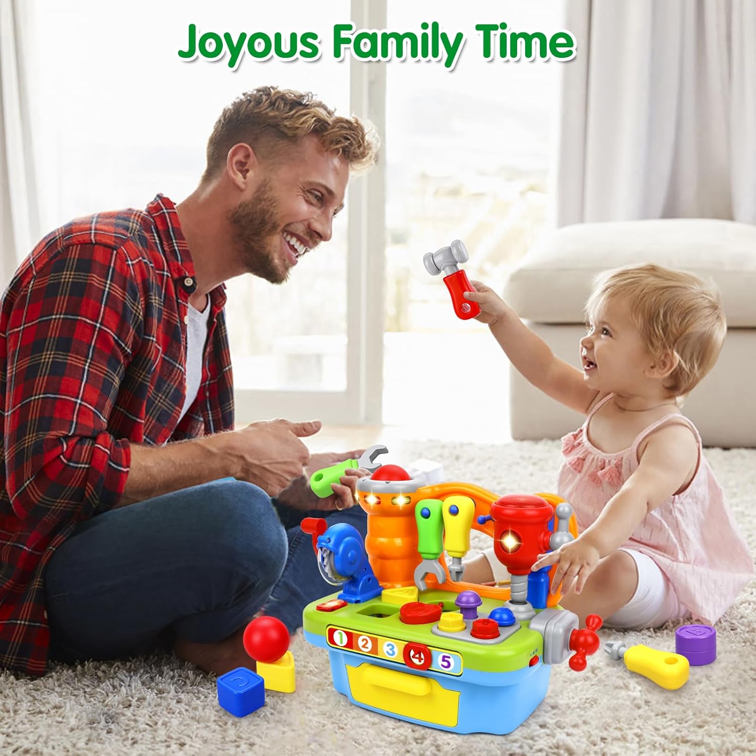 Detalle de ORWINE Musical Toddler Tool Bench for 1-Year-Old Boys (Montessori Engineer Pretend Play)
