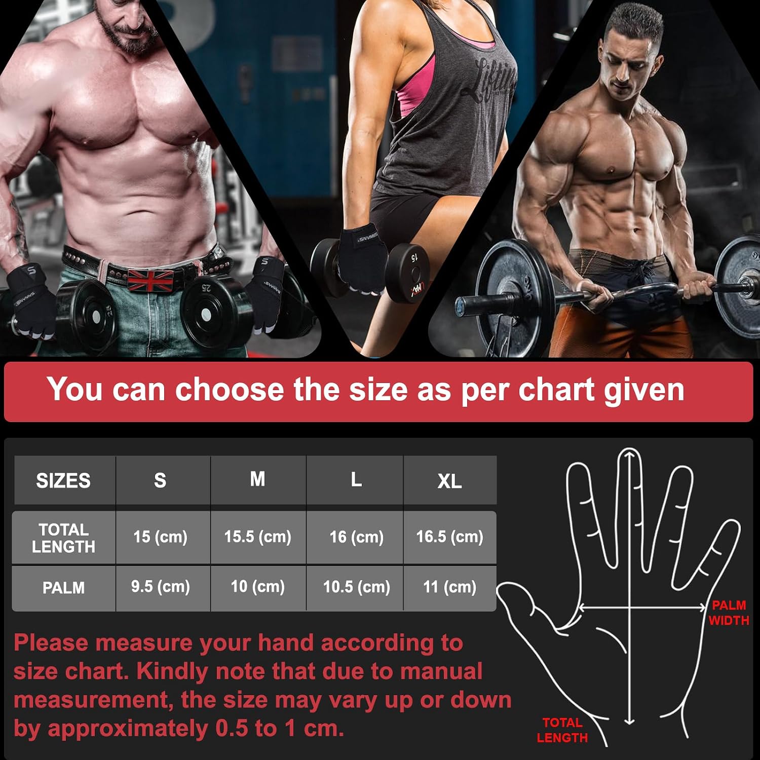 Thumbnail 5 de SAWANS Guantes de Gimnasio con Soporte de Muñeca