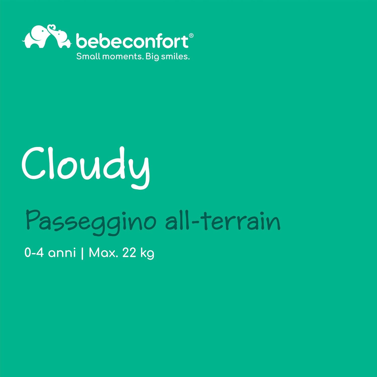 Detalle de Bebeconfort Cloudy – Passeggino 3 Ruote con Ruote Grandi, reclinabile e pieghevole, 0–4 anni, Mineral Graphite