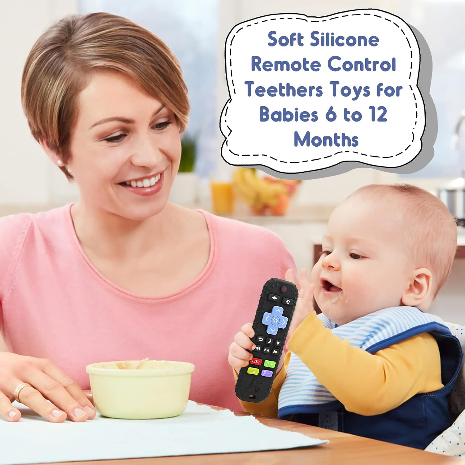 Thumbnail 6 de Dentizione Sollievo: dentiera giocattolo in silicone alimentare con telecomando per bambini (3-6-12 mesi) – nero