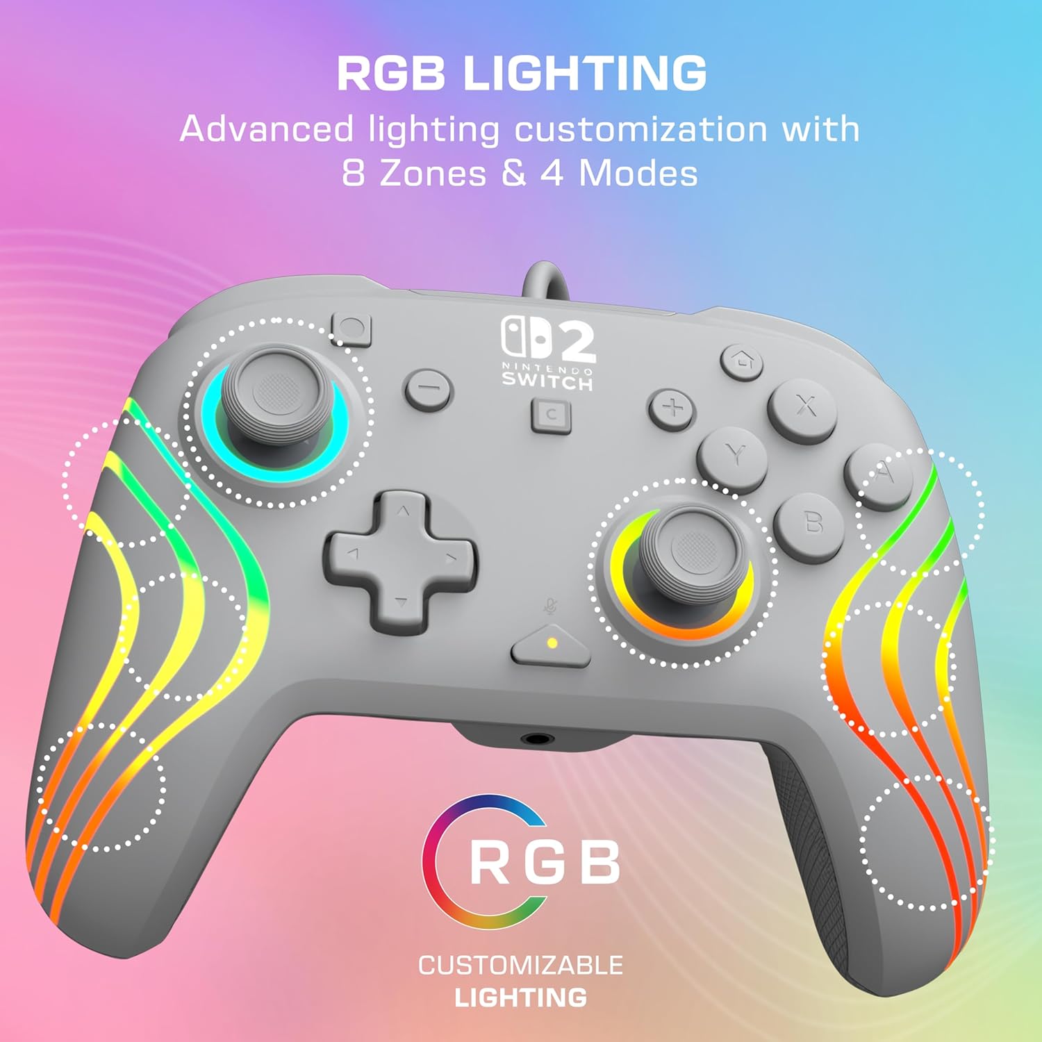 Thumbnail 3 de Turtle Beach Afterglow Wave (grau) kabelgebundener RGB-Gaming-Controller für Nintendo Switch 2