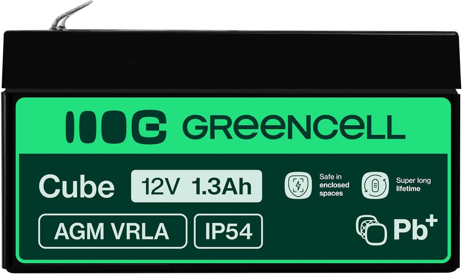 Detalle de Green Cell AGM 12V 1,3Ah Akku – VRLA Blei-Batterie als zuverlässiger Ersatzakku