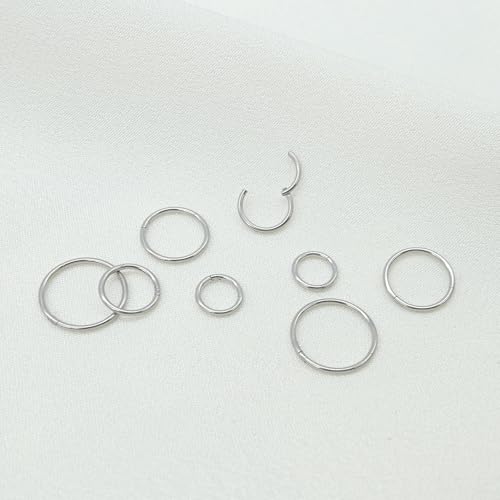 Thumbnail 7 de jagosen Nasenpiercing Ring Silber 8er Set – 6–12 mm, 18 g, Chirurgenstahl | 4 Paare