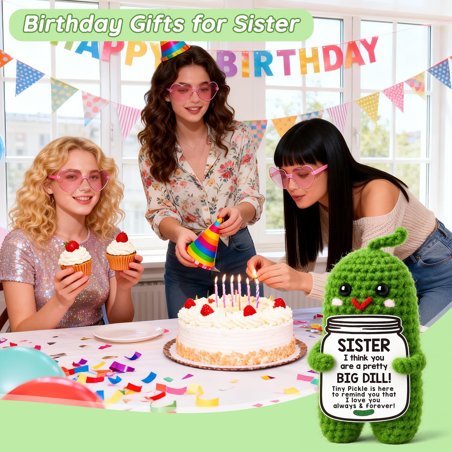 Detalle 2 de Crochet Pickle Sister Gift
