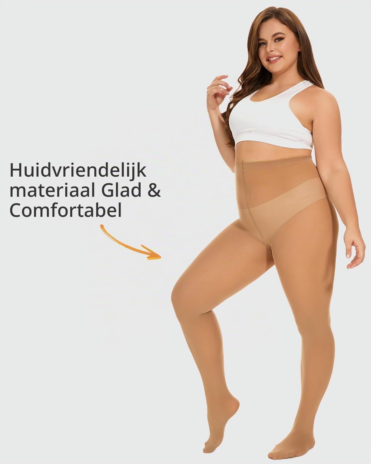 Detalle 2 de DUCMODA damespanty XL-4XL met hoge taille en elastisch, ademend materiaal