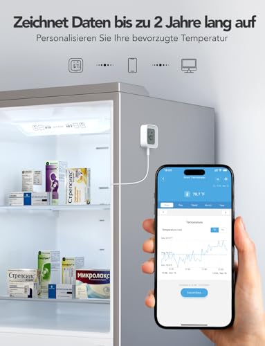 Thumbnail 5 de GoveeLife Thermomètre frigo WiFi avec app et alarme – 1 capteur