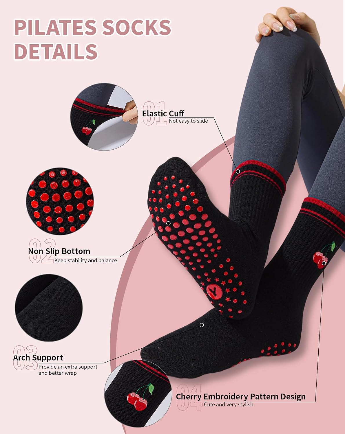 Thumbnail 4 de Yawlsow Pilates Grip Socks for Women