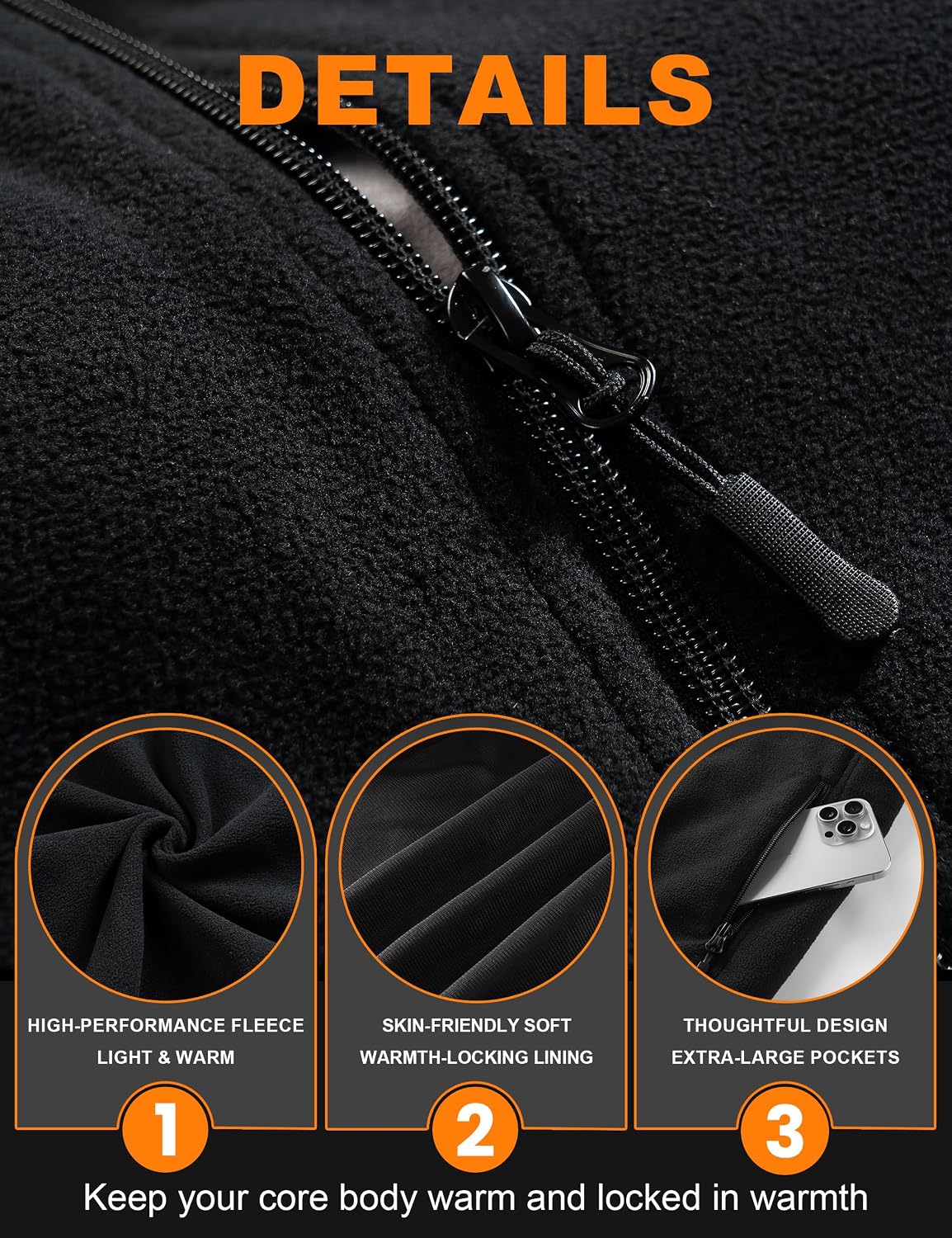 Detalle 2 de BURNGOGO Heated Vest in Rock Fleece