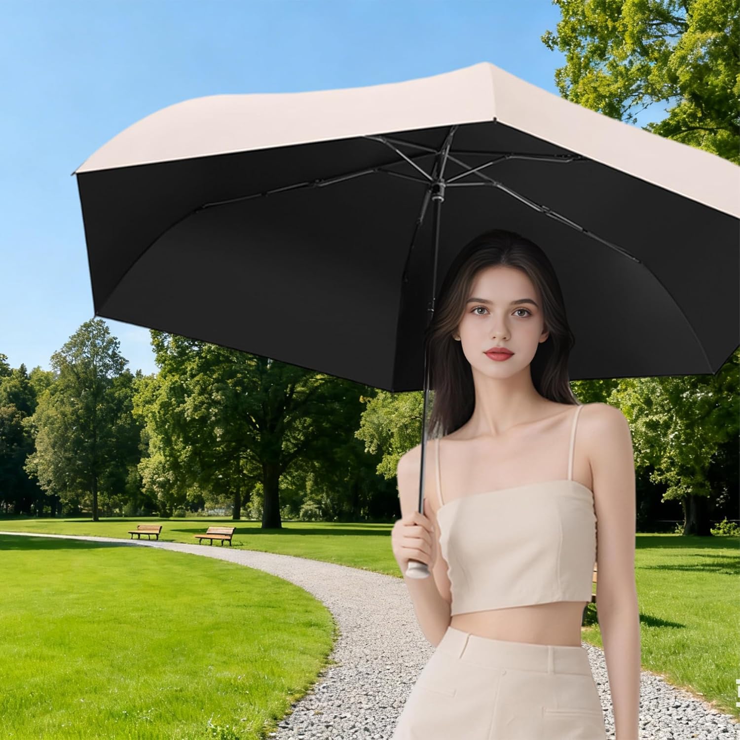 Thumbnail 6 de erised's bifrost Reise Kompakt faltender Ultralight Regenschirm mit UPF 50+ (6 Rippen, Teflon-Beschichtung)