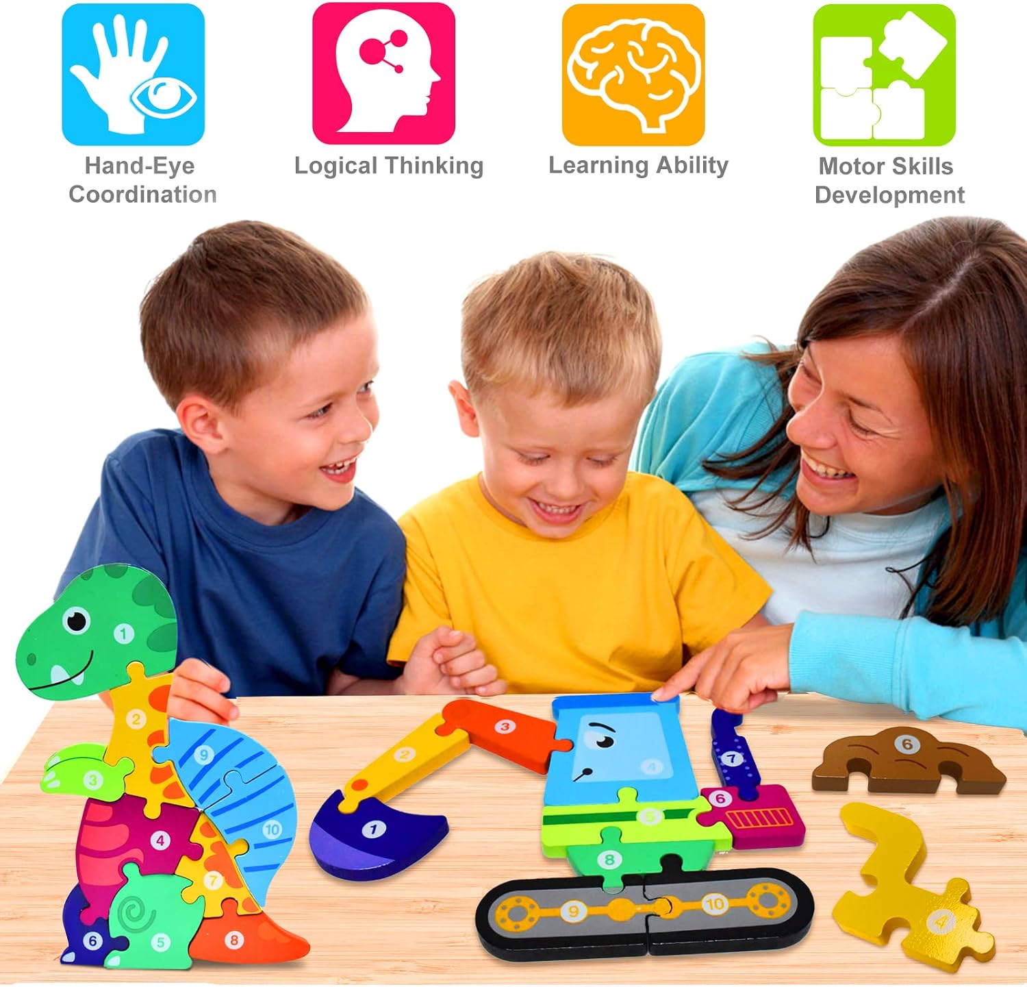 Thumbnail 4 de HUADADA Toddler Puzzles 4 Pack Learn & Play