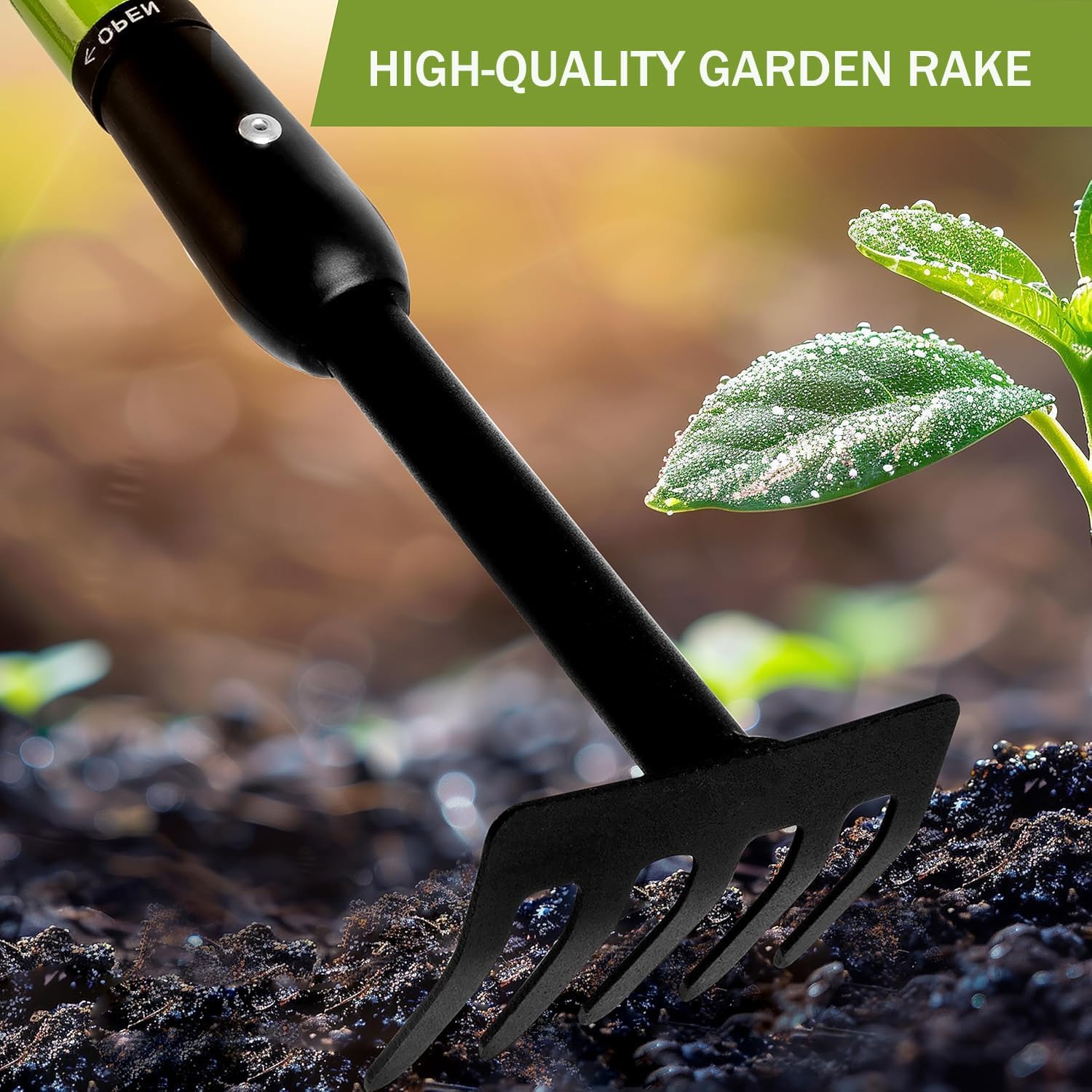 Thumbnail 6 de YIAD DRAGON HORSE 27655 Small Garden Rake, 5-Tine Steel Head, Telescopic Handle