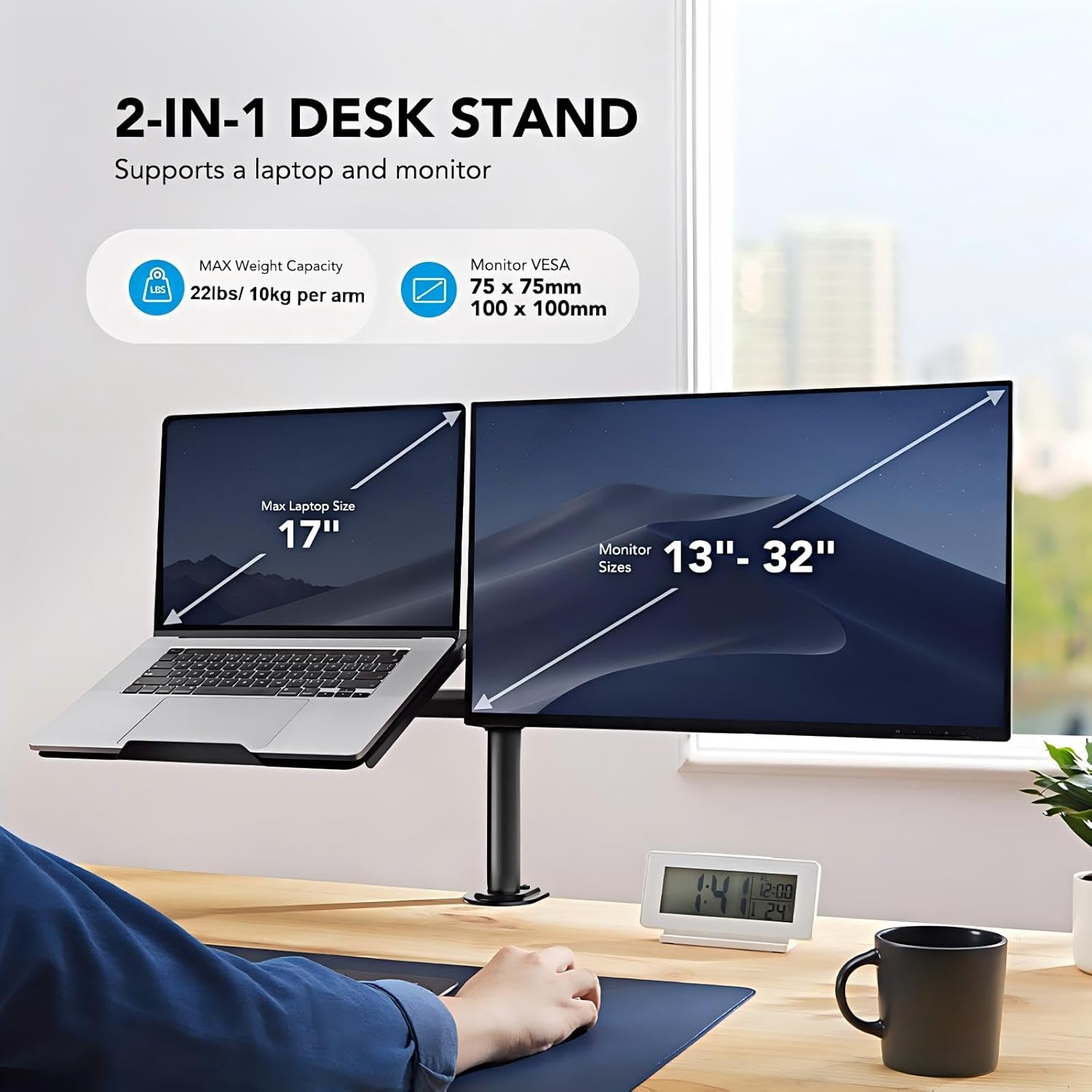 Thumbnail 1 de HUANUO Monitor Arm with Laptop Tray 17" 🖥