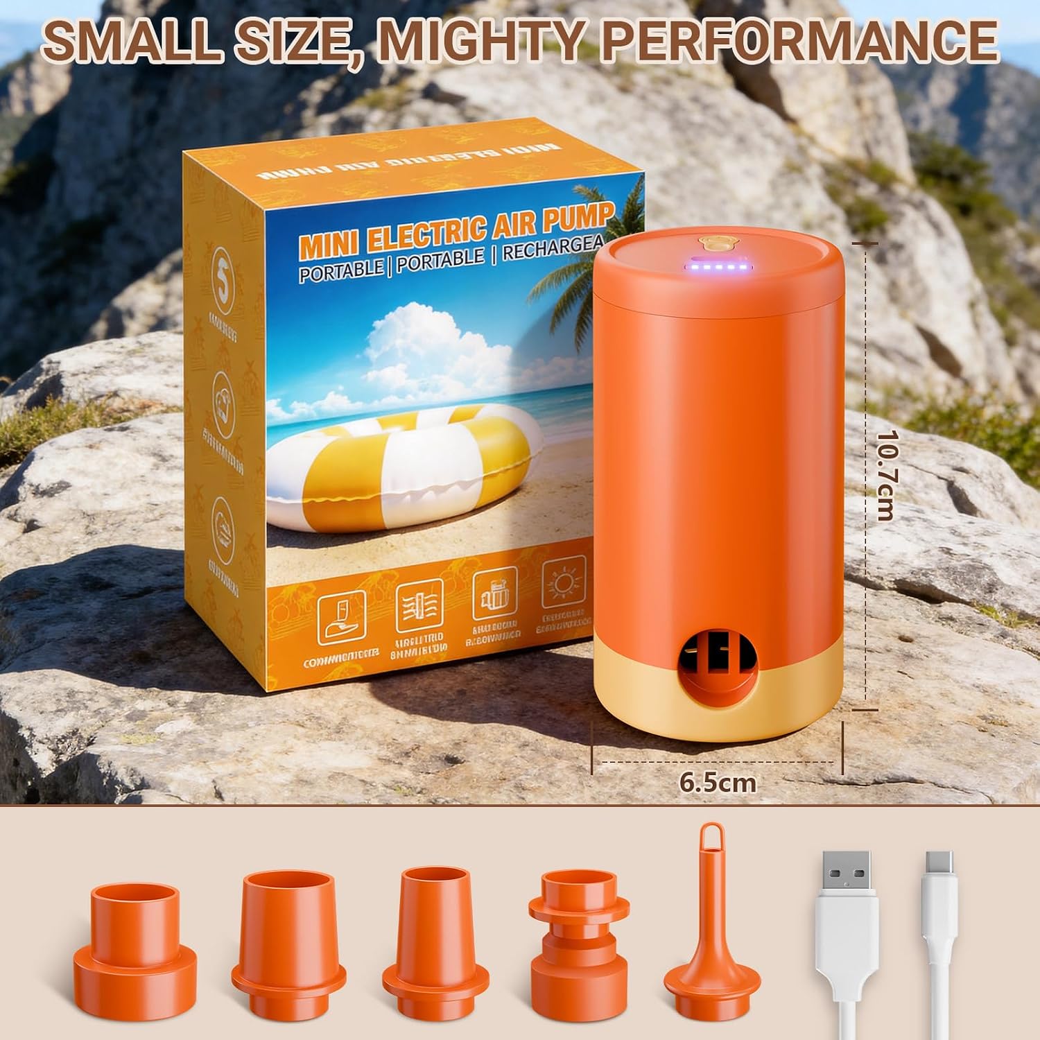 Thumbnail 6 de HAFOEEP Mini Electric Air Pump for Inflatables: Cordless USB-C Rechargeable Model