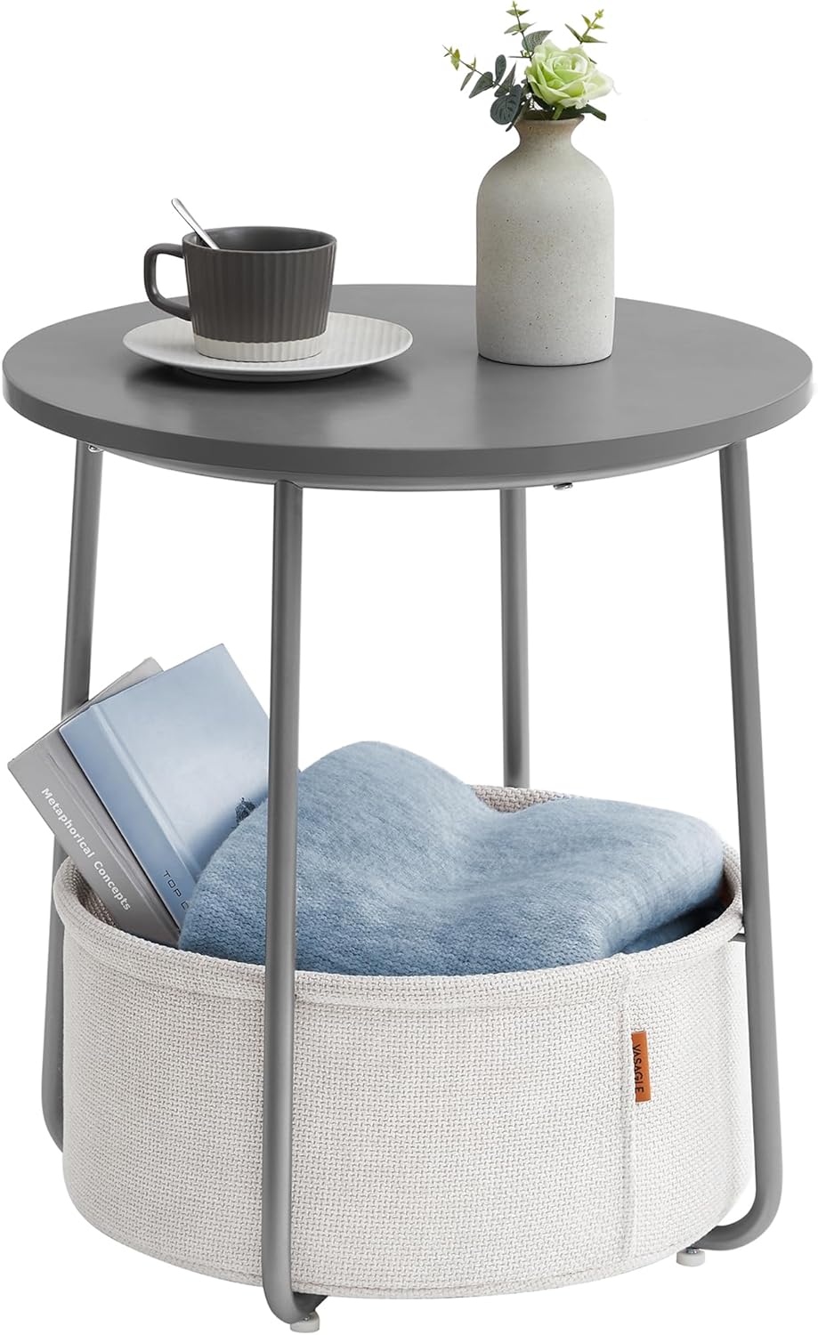 VASAGLE LET223G49 Beistelltisch rund 45 cm