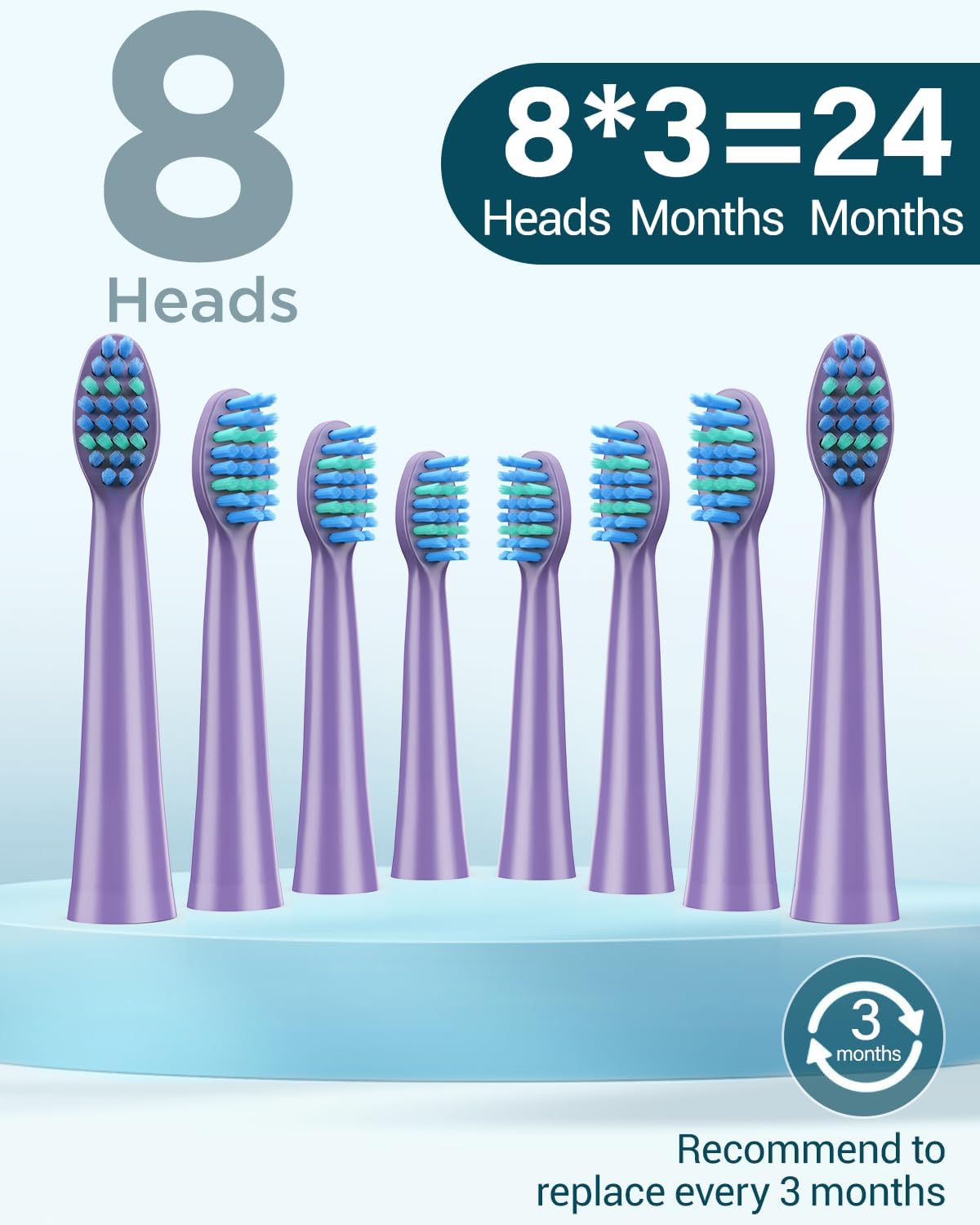 Detalle de Sonic Electric Toothbrush for Adults and Kids – Rechargeable sonic brush with 8 heads, 5 modes and 120-day charge