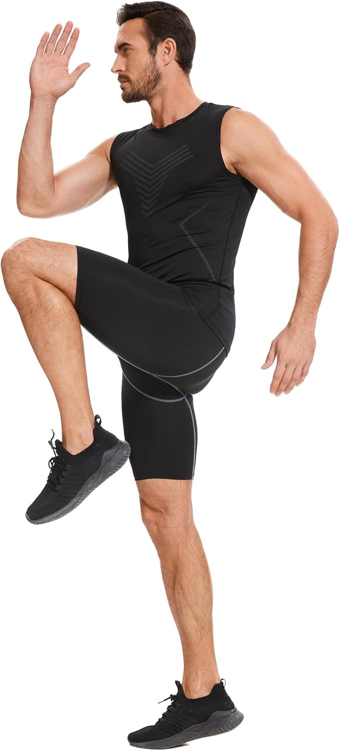 Thumbnail 4 de AMZSPORT Canotta a compressione da uomo per sport, senza maniche, base layer a rapido asciugatura