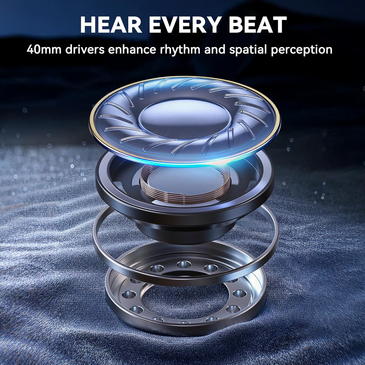 Thumbnail 3 de Pointcinco Hybrid Active Noise Cancelling Headphones (Bluetooth 6.0, 50H playtime, foldable over-ear) - Black