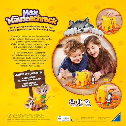 Detalle de Ravensburger Spiele-Klassiker Max Mäuseschreck – Kinderspiel ab 4 Jahre