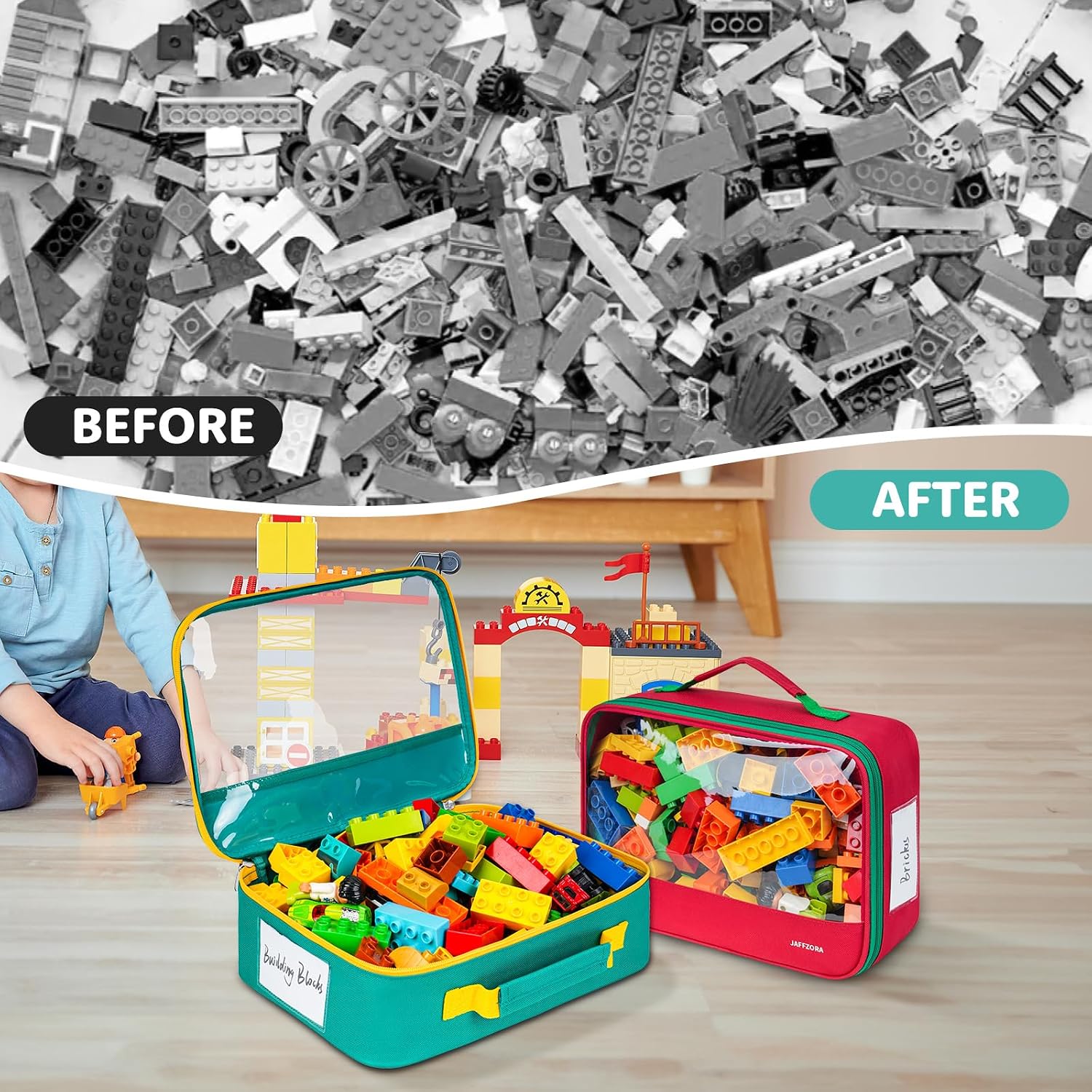 Detalle 2 de Toy storage bags, 12.6 × 3.9 × 8.6 in