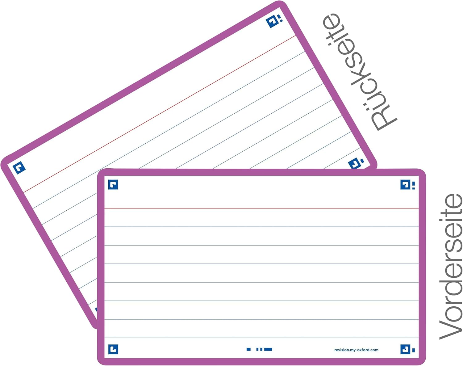 Thumbnail 2 de Oxford FLASH 2.0 A7 Karteikarten (75 x 125 mm), liniertes Lernkarten-Set, lila, 80 Blatt