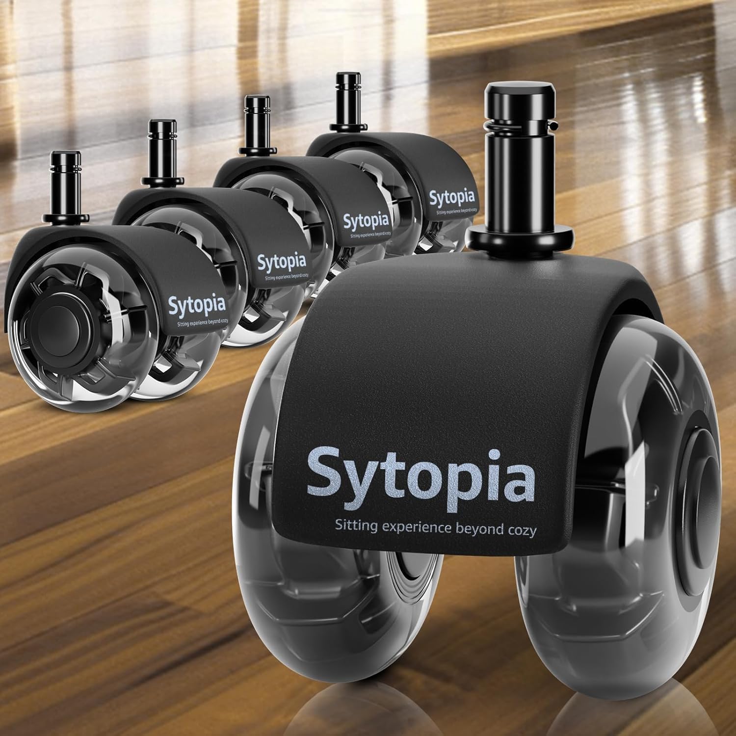 Detalle de Sytopia Bürostuhlrollen 10 mm x 22 mm – 5er Set, leise und bodenschonend