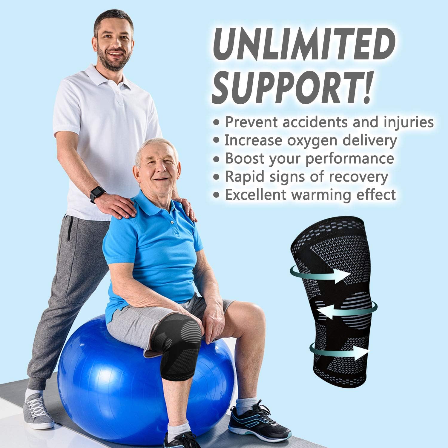 Detalle de Gemschest Knee Support 2 Pack, Size L