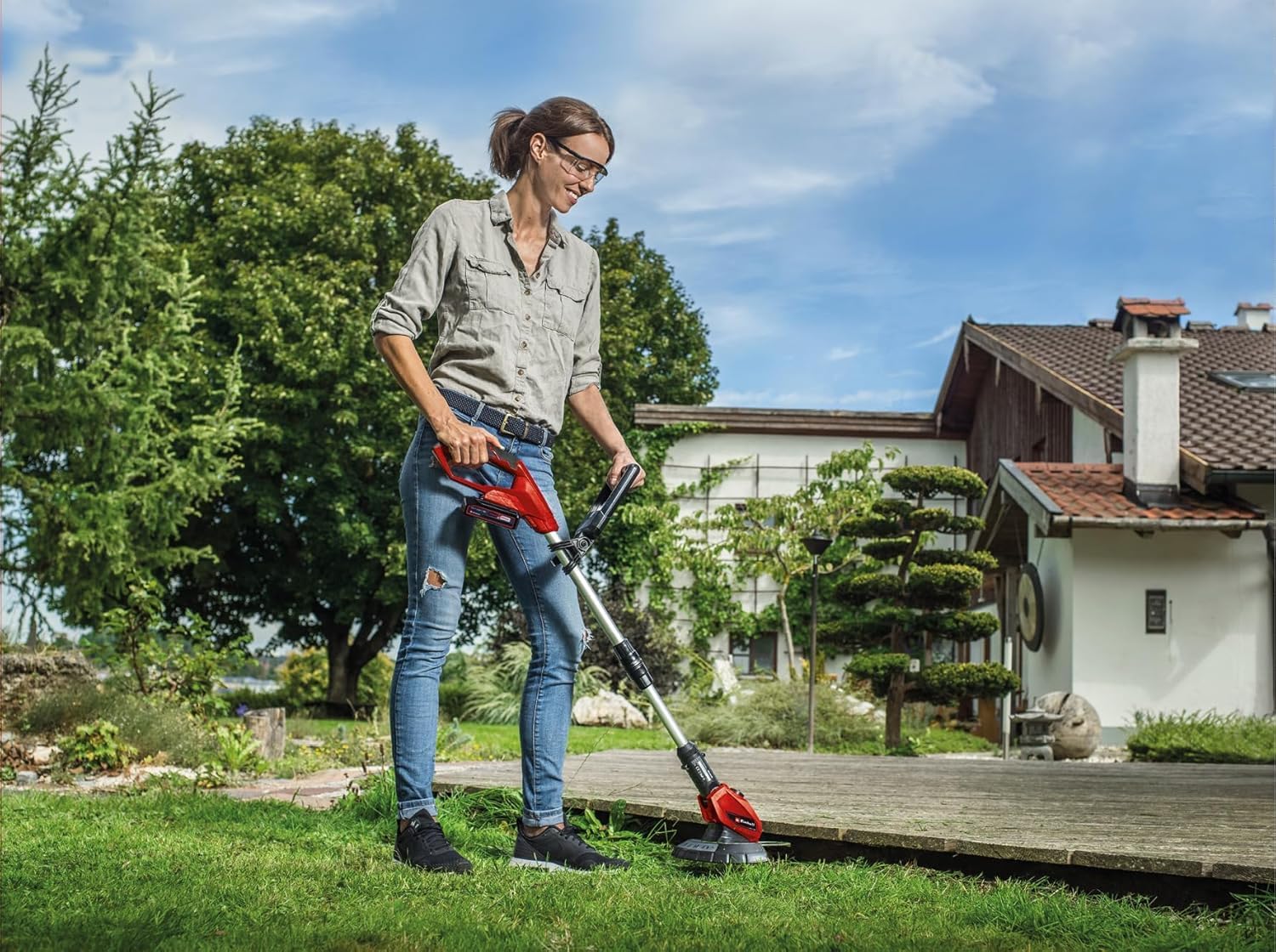 Detalle de Einhell Cordless Strimmer Kit 18V Power X-Change with 24cm Cutting Width
