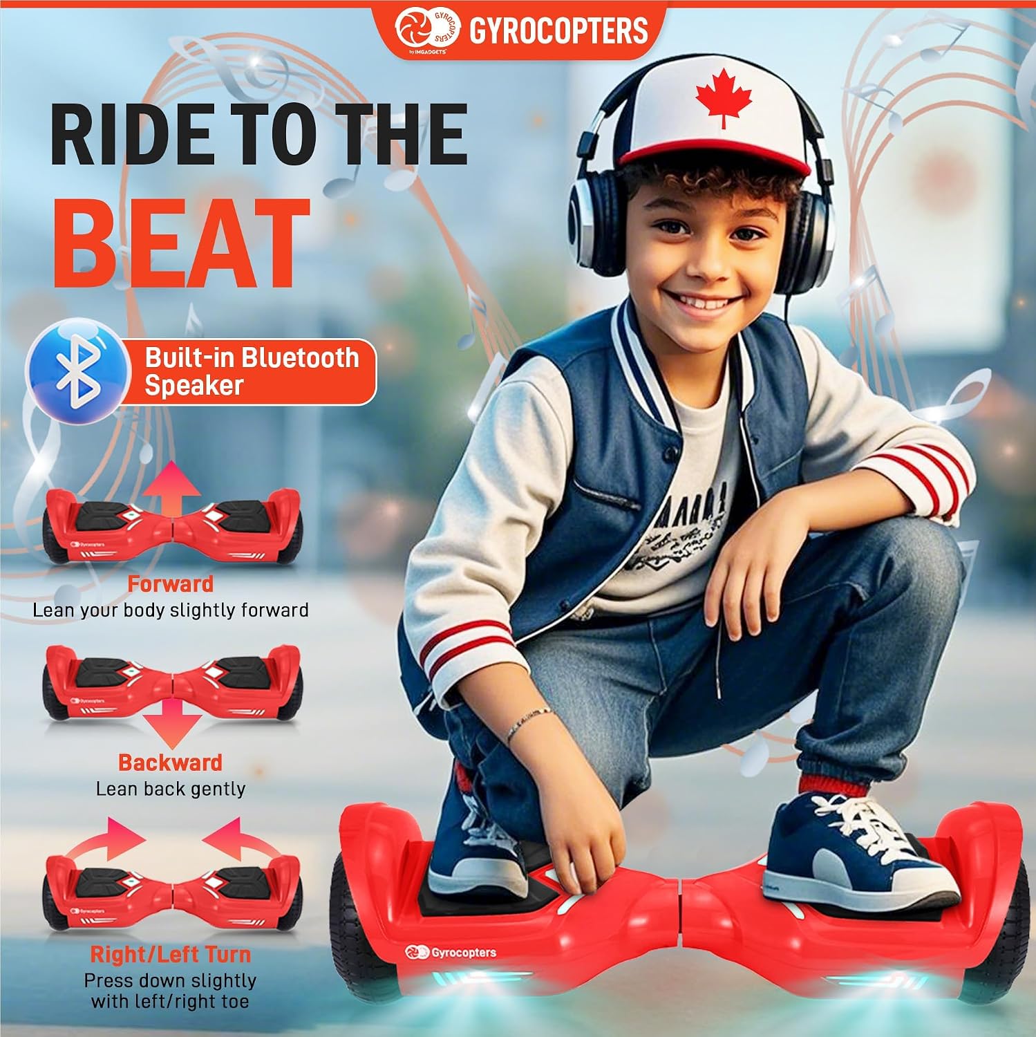 Thumbnail 3 de Gyrocopters Prime Hoverboard with 6.5-inch LED Wheels, 300W Motor and UL 2272 Certification