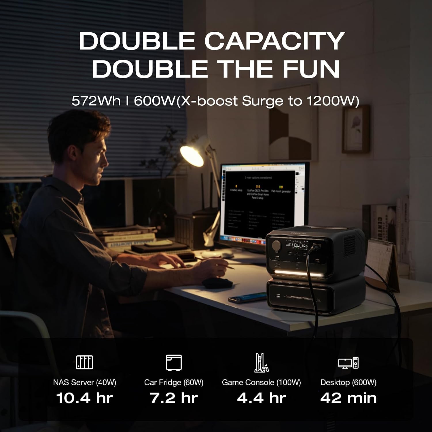 Detalle de EF ECOFLOW RIVER 3 Max Portable Power Station, 572Wh LFP Battery, UPS